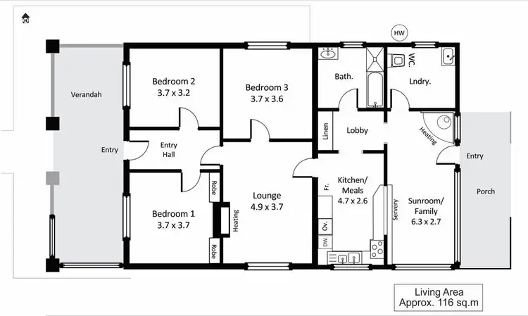 Floorplan of Homely house listing, 158 De Fontenay Road, Glossop SA 5344