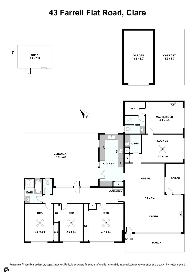 Floorplan of Homely house listing, 43 Farrell Flat Road, Clare SA 5453