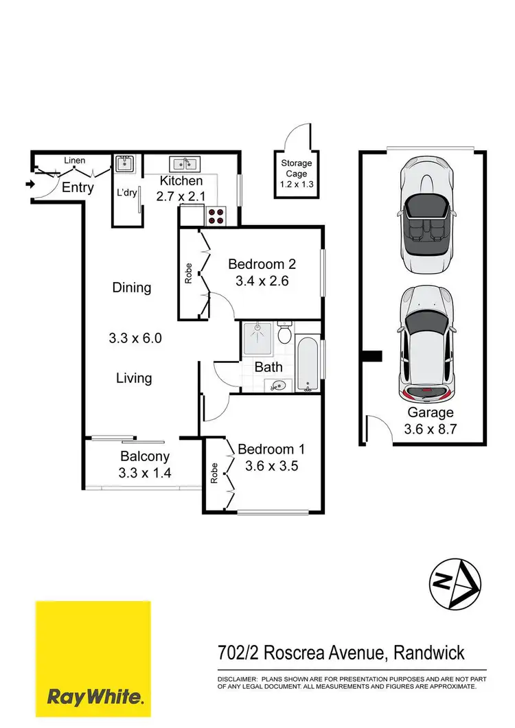 Floorplan of Homely apartment listing, 702/2 Roscrea Avenue, Randwick NSW 2031