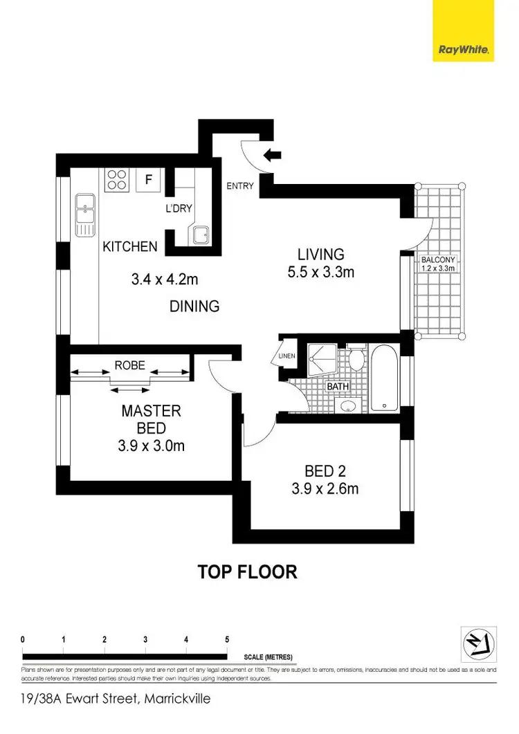 Floorplan of Homely apartment listing, 19/38a Ewart Street, Marrickville NSW 2204