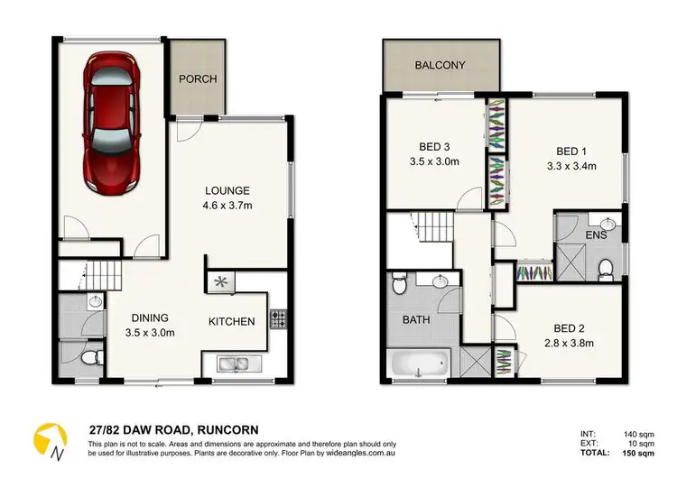 Floorplan of Homely townhouse listing, 27/82 Daw Road, Runcorn QLD 4113