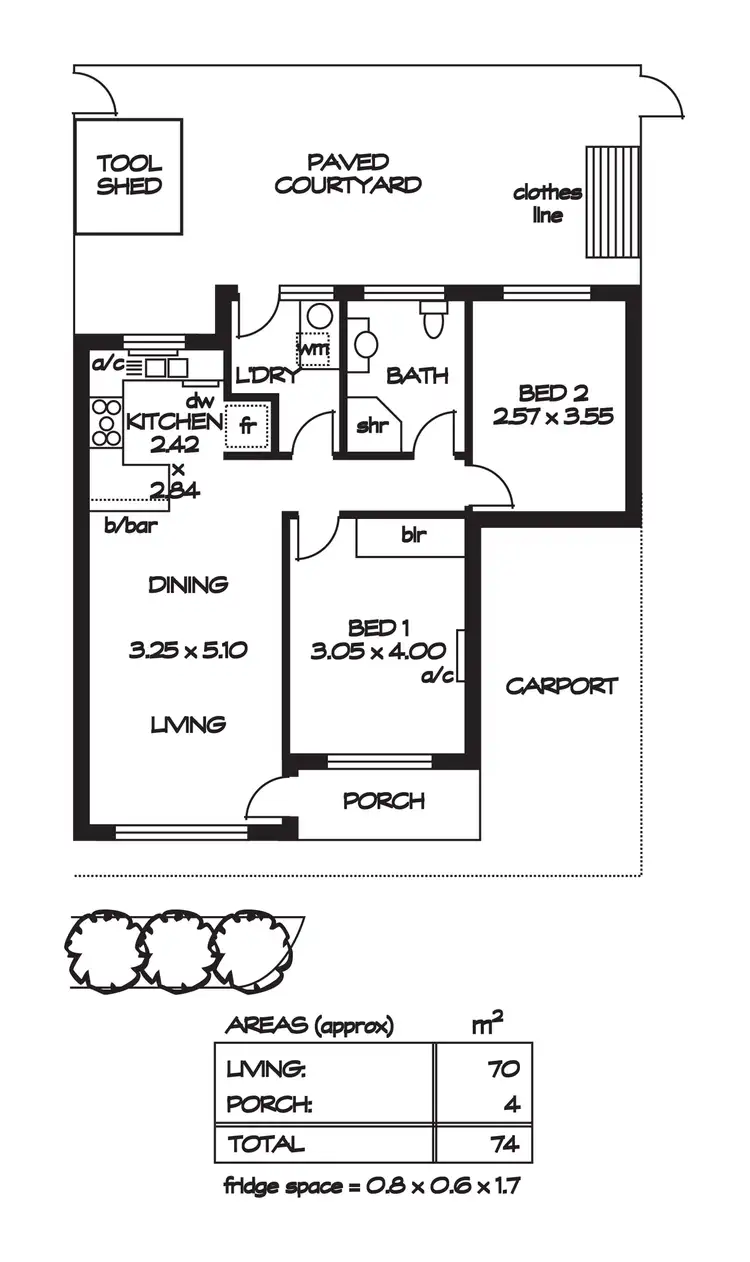 Floorplan of Homely unit listing, 2/147 First Avenue, Royston Park SA 5070