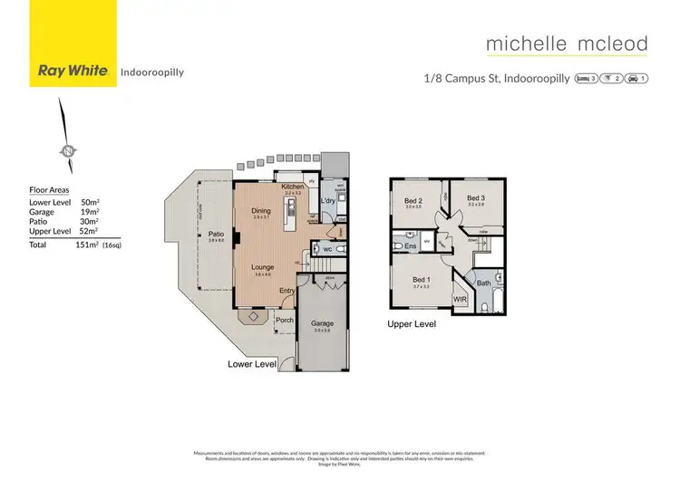Floorplan of Homely townhouse listing, 1/8 Campus Street, Indooroopilly QLD 4068