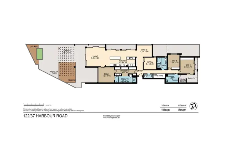Floorplan of Homely apartment listing, 37 Harbour Road, Hamilton QLD 4007