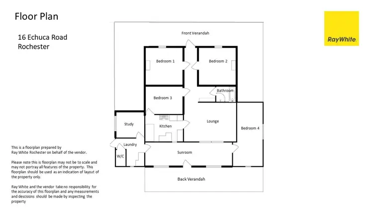 Floorplan of Homely house listing, 16 Echuca Road, Rochester VIC 3561
