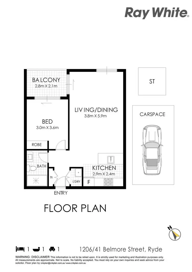 Floorplan of Homely apartment listing, 1206C/41-45 Belmore Street, Ryde NSW 2112
