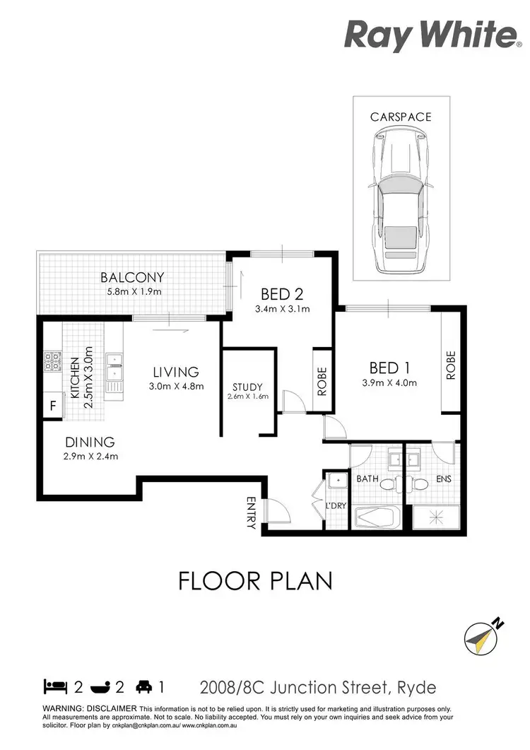 Floorplan of Homely apartment listing, 2008/8C Junction Street, Ryde NSW 2112