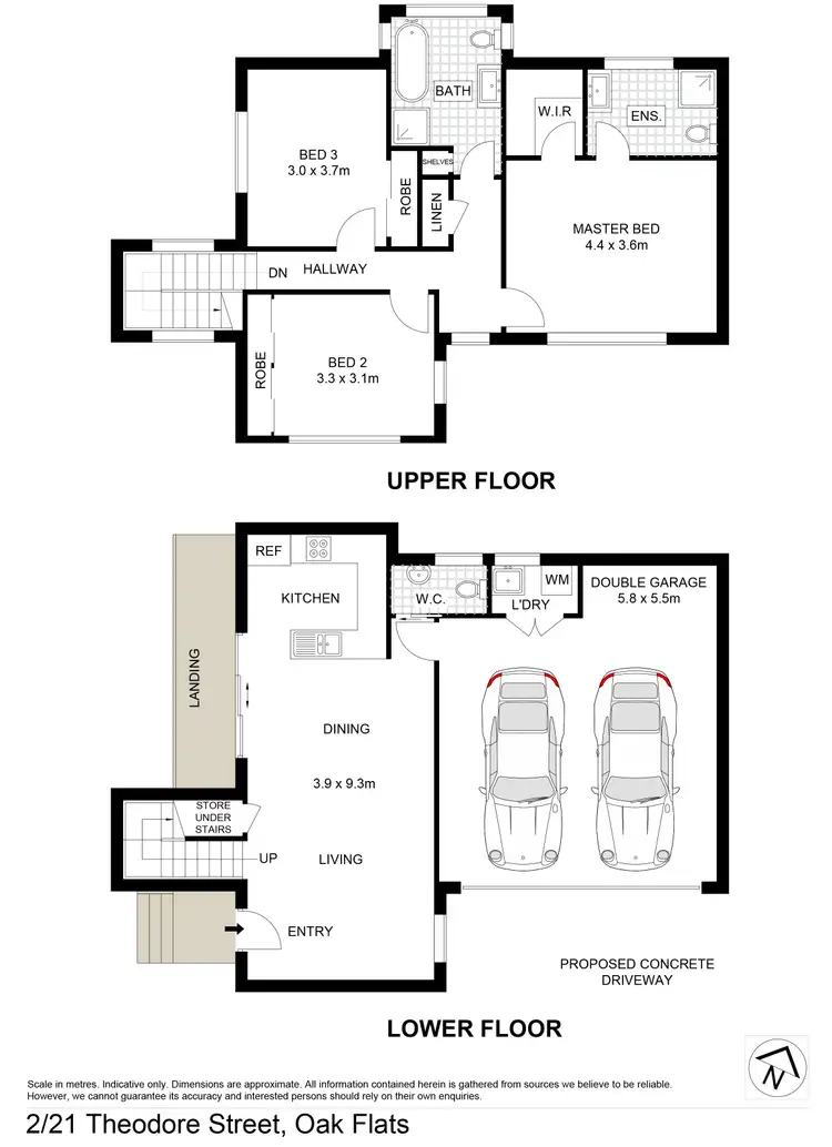 Floorplan of Homely townhouse listing, 2/21 Theodore Street, Oak Flats NSW 2529