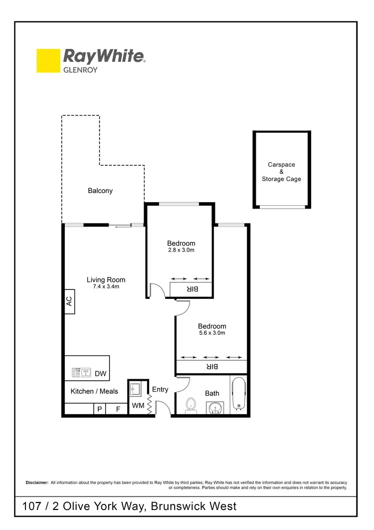 Floorplan of Homely apartment listing, 107/2 Olive York Way, Brunswick West VIC 3055