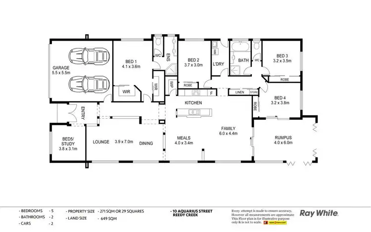 Floorplan of Homely house listing, 10 Aquarius Street, Reedy Creek QLD 4227