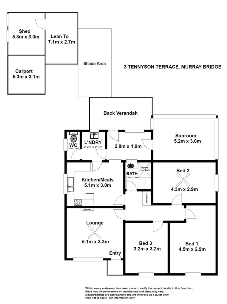 Floorplan of Homely house listing, 3 Tennyson Terrace, Murray Bridge SA 5253