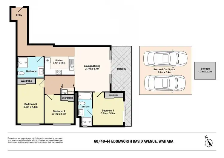 Floorplan of Homely apartment listing, 60/40-44 Edgeworth David Avenue, Waitara NSW 2077