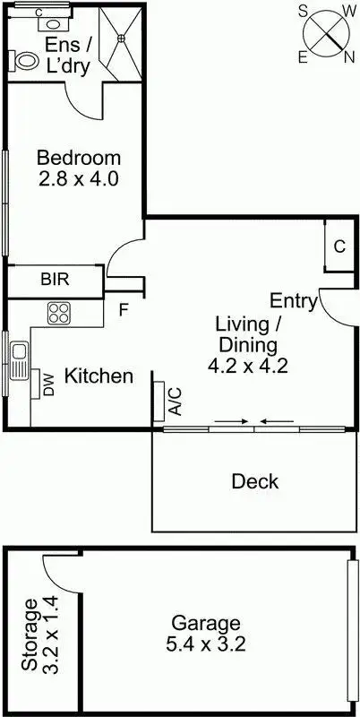 Floorplan of Homely apartment listing, 1/45 Clyde Street, St Kilda VIC 3182