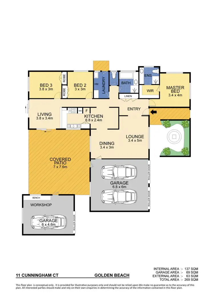 Floorplan of Homely house listing, 11 Cunningham Court, Golden Beach QLD 4551