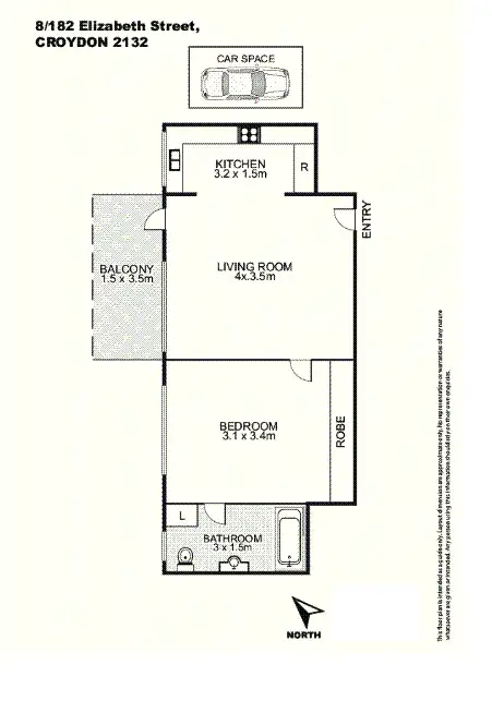 Floorplan of Homely apartment listing, 8/182 Elizabeth Street, Croydon NSW 2132