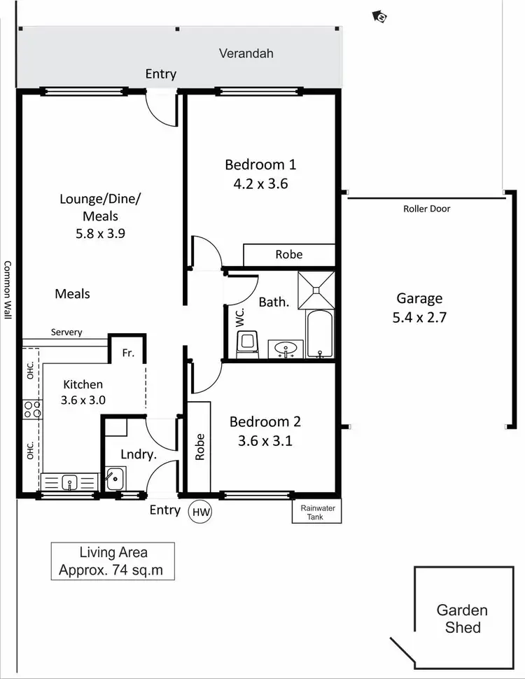 Floorplan of Homely unit listing, 3/16 Fourth Street, Loxton SA 5333