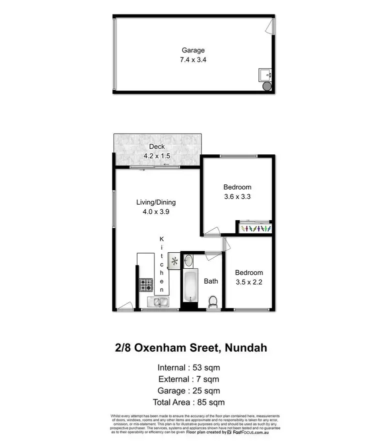 Floorplan of Homely unit listing, 2/8 Oxenham Street, Nundah QLD 4012