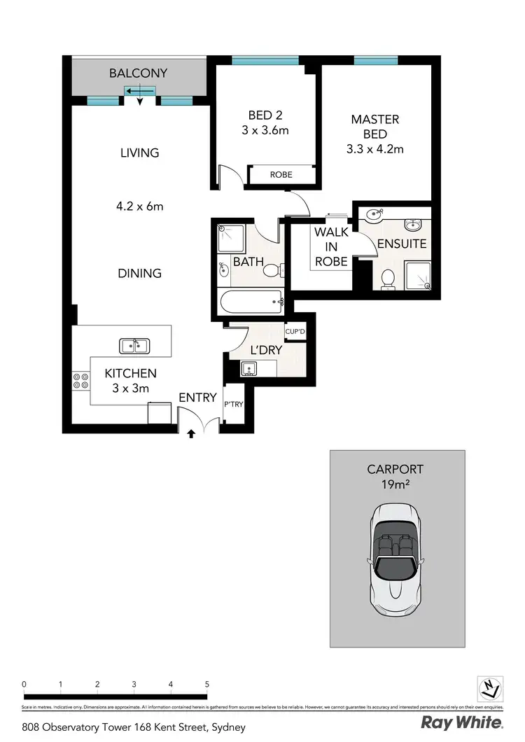Floorplan of Homely apartment listing, 808/168 Kent Street, Sydney NSW 2000