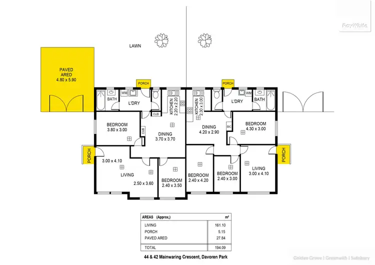 Floorplan of Homely house listing, 40-42 Mainwaring Crescent, Davoren Park SA 5113
