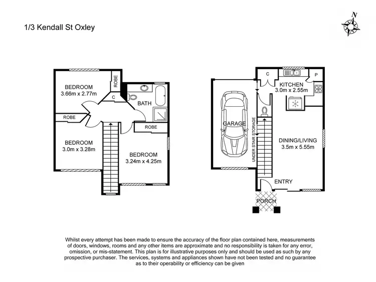Floorplan of Homely townhouse listing, 1/3 Kendall Street, Oxley QLD 4075