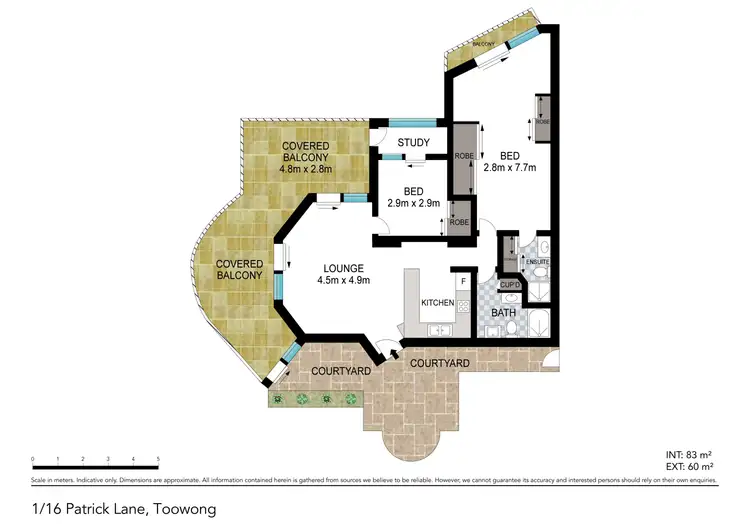 Floorplan of Homely unit listing, 1/16 Patrick Lane, Toowong QLD 4066