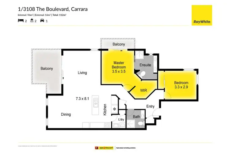 Floorplan of Homely apartment listing, 1/3108 The Boulevarde, Carrara QLD 4211