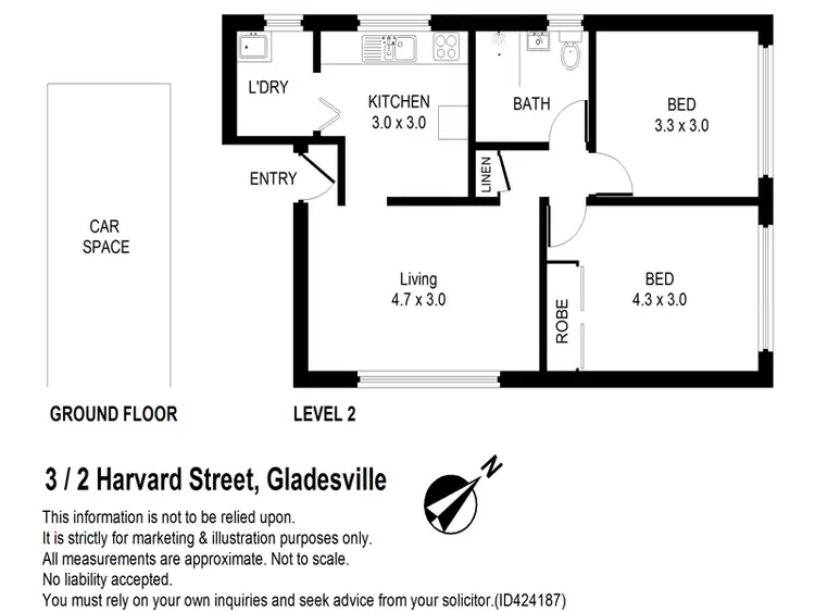 Floorplan of Homely apartment listing, 3/2 Harvard Street, Gladesville NSW 2111
