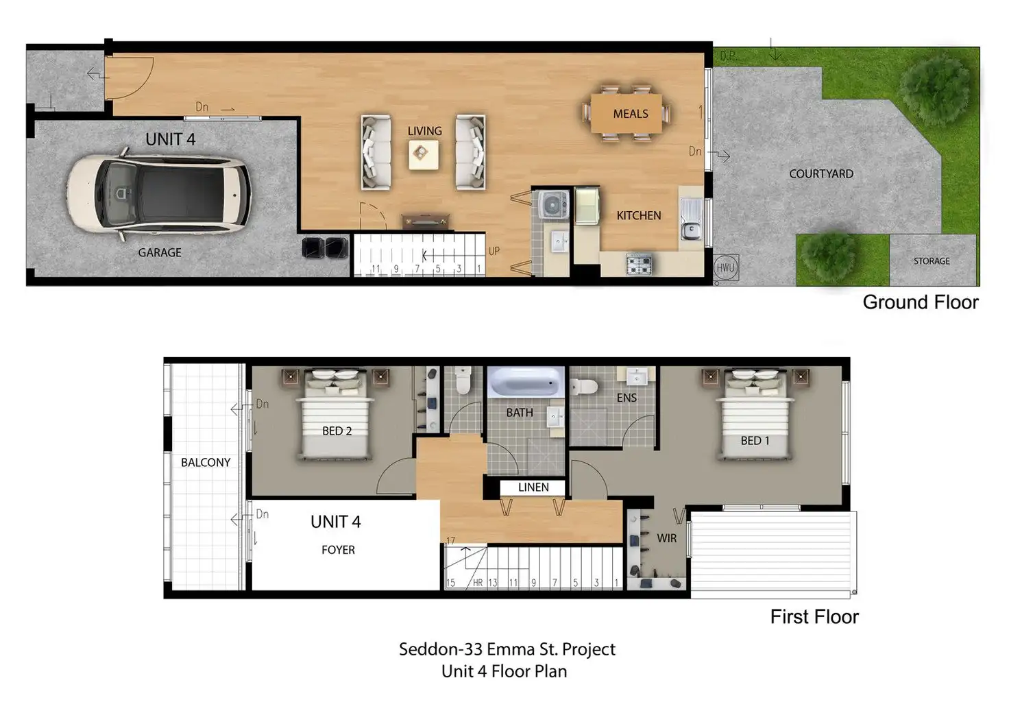 Floorplan of Homely townhouse listing, 4/33 Emma Street, Seddon VIC 3011
