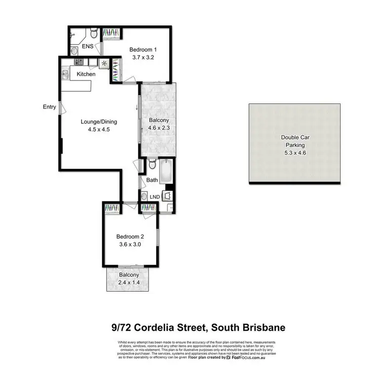 Floorplan of Homely unit listing, 9/72 Cordelia Street, South Brisbane QLD 4101