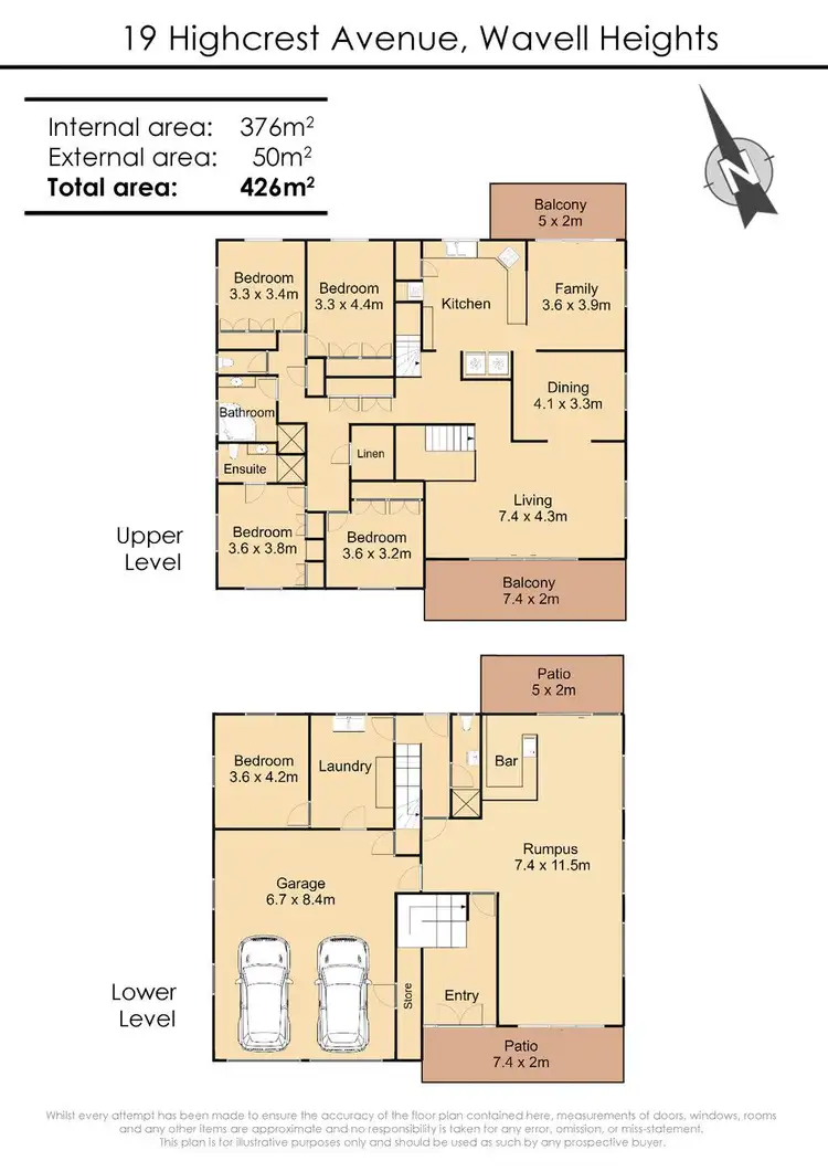 Floorplan of Homely house listing, 19 Highcrest Avenue, Wavell Heights QLD 4012