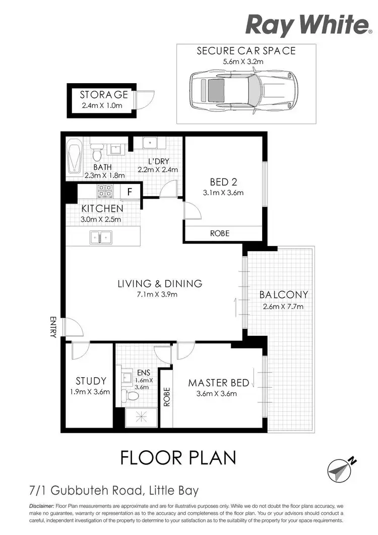 Floorplan of Homely apartment listing, 7/1-3 Gubbuteh Road, Little Bay NSW 2036