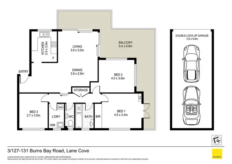 Floorplan of Homely apartment listing, 3/127-131 Burns Bay Road, Lane Cove NSW 2066