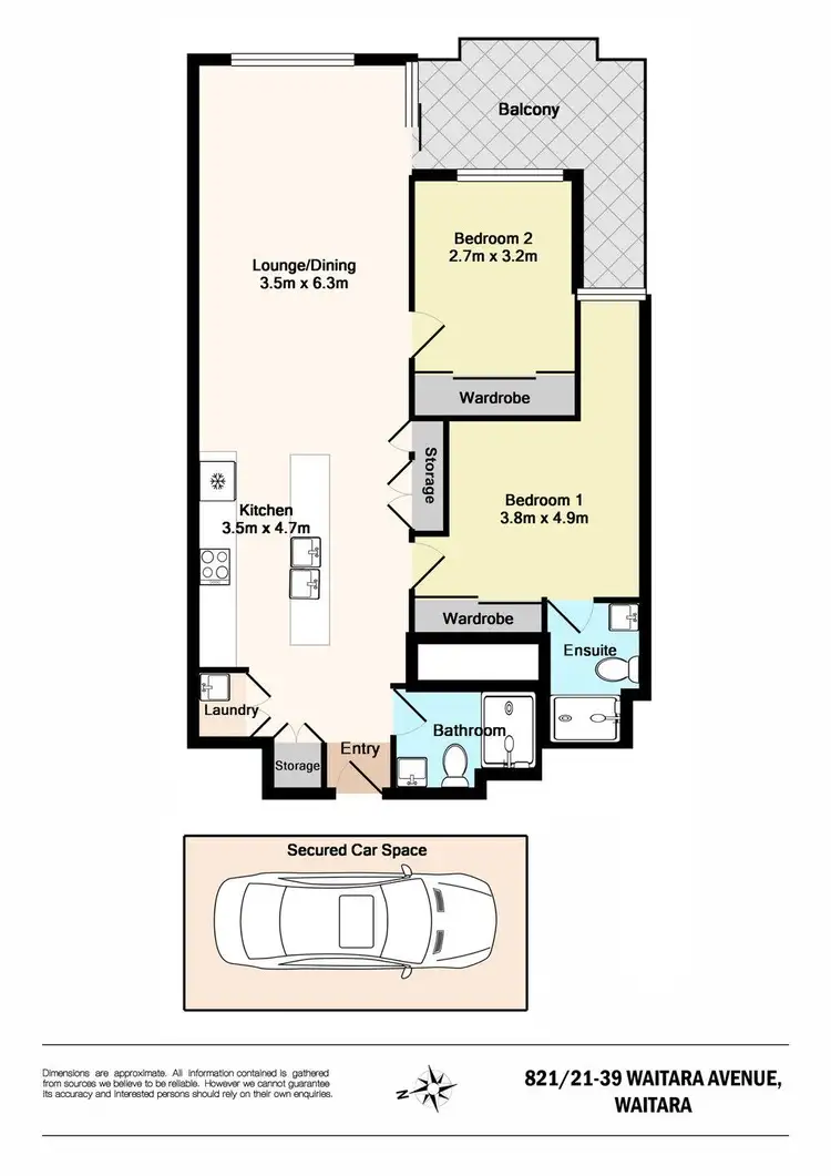 Floorplan of Homely unit listing, 821/21-37 Waitara Avenue, Waitara NSW 2077