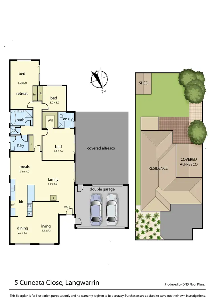 Floorplan of Homely house listing, 5 Cuneata Close, Langwarrin VIC 3910