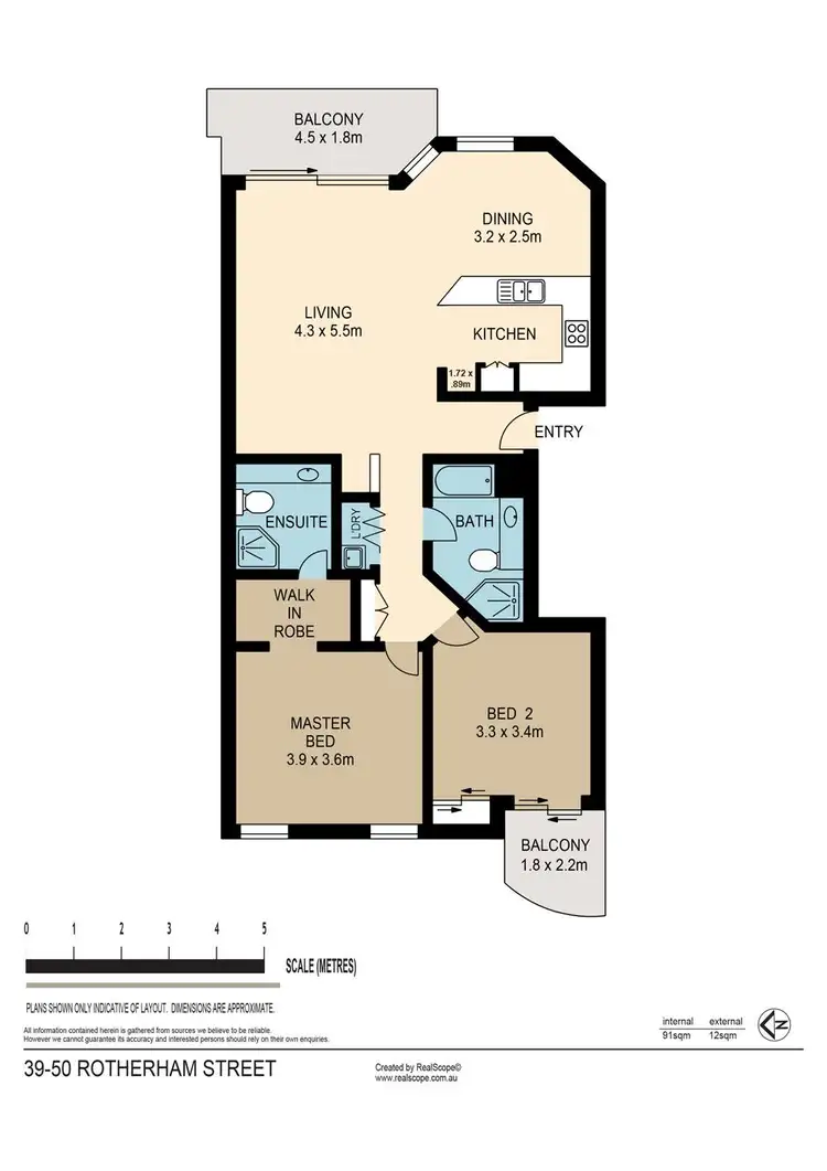 Floorplan of Homely unit listing, 39/50 Rotherham Street, Kangaroo Point QLD 4169