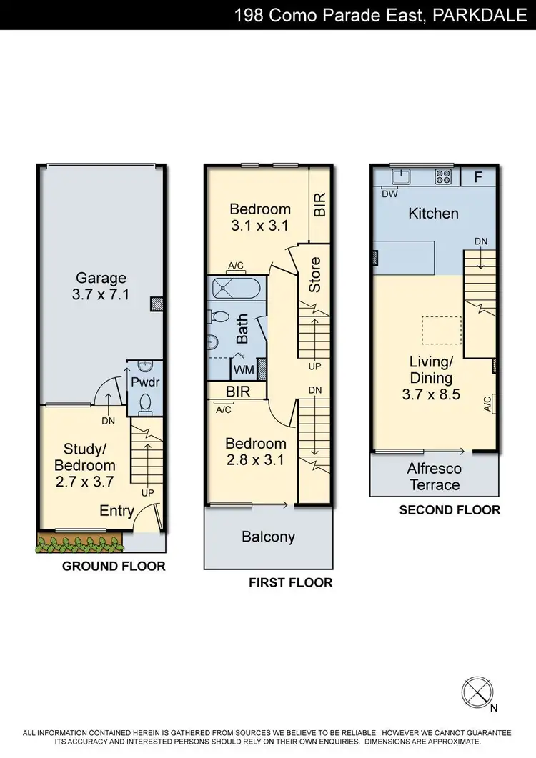 Floorplan of Homely townhouse listing, 198 Como Parade East, Parkdale VIC 3195