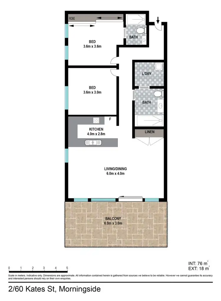 Floorplan of Homely unit listing, 2/60 Kates Street, Morningside QLD 4170