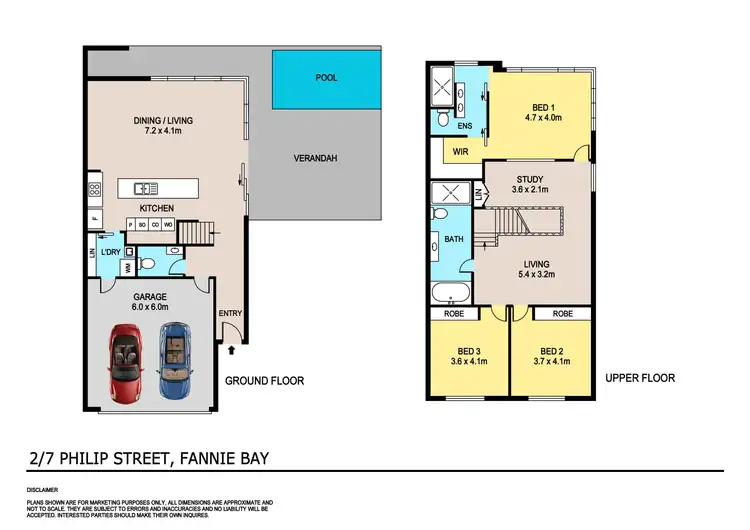 Floorplan of Homely townhouse listing, 2/7 Philip Street, Fannie Bay NT 820