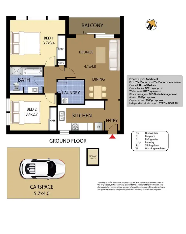 Floorplan of Homely apartment listing, 15/121-125 Cook Road, Centennial Park NSW 2021
