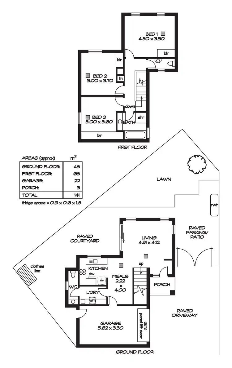 Floorplan of Homely townhouse listing, 1/64 Rolleston Avenue, Salisbury North SA 5108
