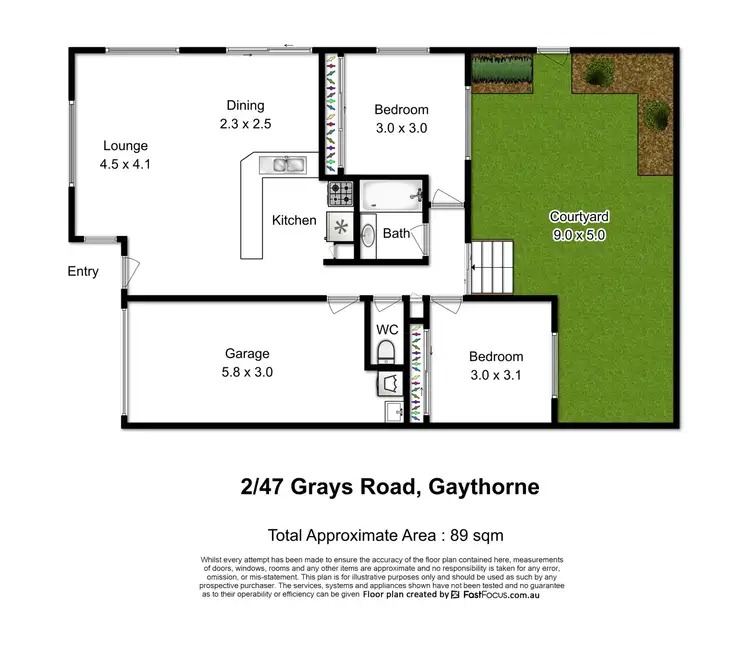 Floorplan of Homely townhouse listing, 2/47 Grays Road, Gaythorne QLD 4051