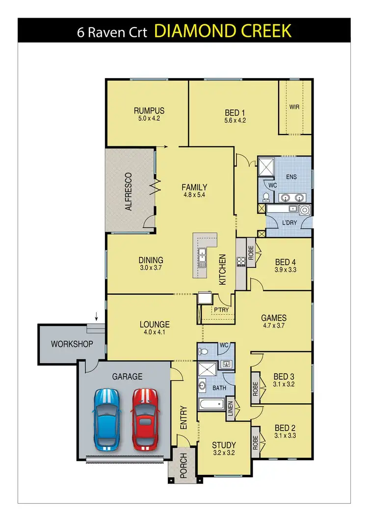 Floorplan of Homely house listing, 6 Raven Court, Diamond Creek VIC 3089