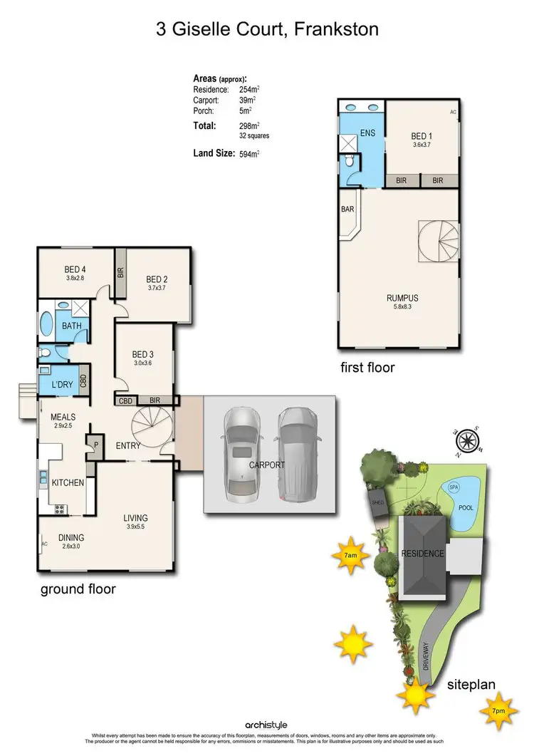 Floorplan of Homely house listing, 3 Giselle Court, Frankston VIC 3199
