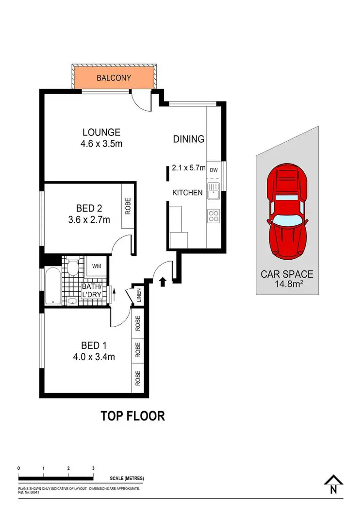 Floorplan of Homely apartment listing, 5/1 O'Rourke Crescent, Eastlakes NSW 2018