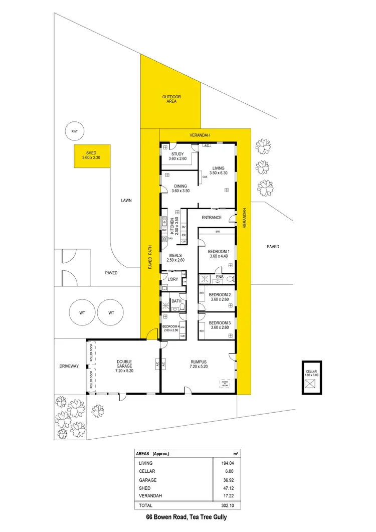 Floorplan of Homely house listing, 66 Bowen Road, Tea Tree Gully SA 5091