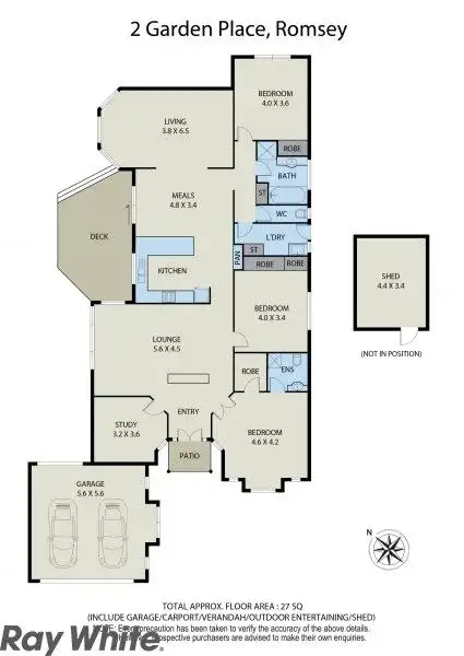 Floorplan of Homely house listing, 2 Garden Place, Romsey VIC 3434
