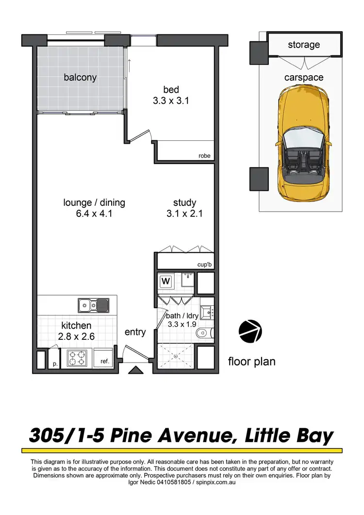 Floorplan of Homely unit listing, 305/1-5 Pine Avenue, Little Bay NSW 2036