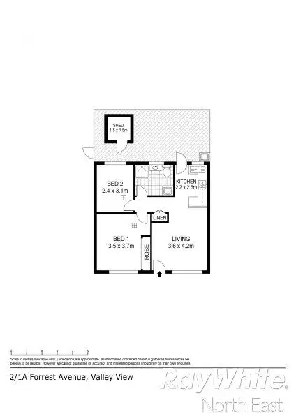 Floorplan of Homely unit listing, Unit 2/1A Forrest Avenue, Valley View SA 5093