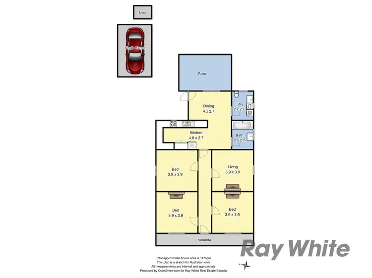 Floorplan of Homely house listing, 11 Cunningham Street, Benalla VIC 3672