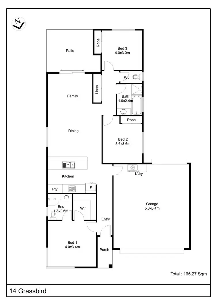 Floorplan of Homely house listing, 14 Grassbird Street, Oonoonba QLD 4811